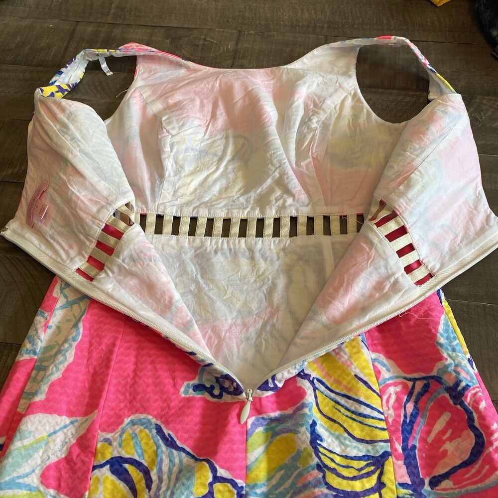 Lilly Pulitzer Iggy Shift Dress Womens Size 0 Kir Royal Swept By The Tides EUC! - Picture 5 of 13